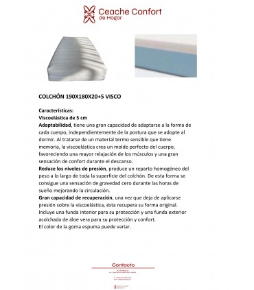 COLOCHON 190X180X20+5 VISCO
