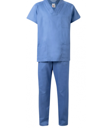 CONJUNTO PIJAMA CELESTE C/PICO T/M