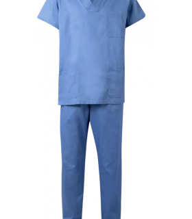 CONJUNTO PIJAMA CELESTE C/PICO T/XL