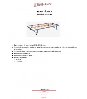 SOMIER DE ARRASTRE 90X190