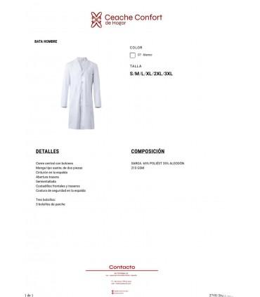 BATA BLANCA HOMBRE T/XL