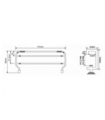 JUEGO 2 BARANDILLA 3 BARRAS PINTADA