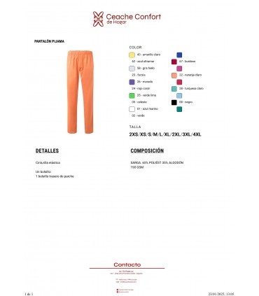 PANTALON PIJAMA BURDEOS T/M