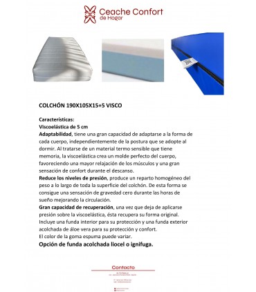 COLCHON 190X105X15+5 V