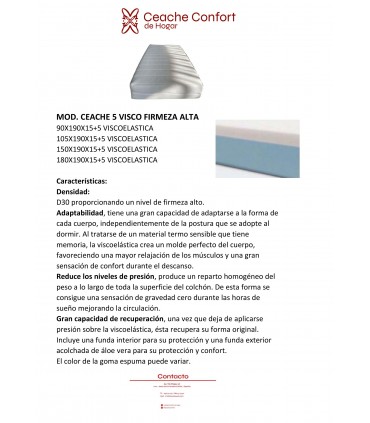 COLCHON 190X90X15+5 VISCO