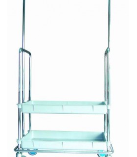 CARRO PORTA ROPA CON 2 BANDEJAS