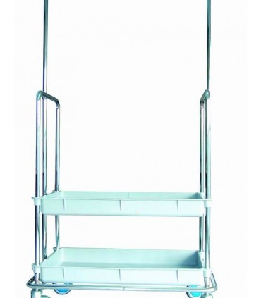CARRO PORTA ROPA CON 2 BANDEJAS