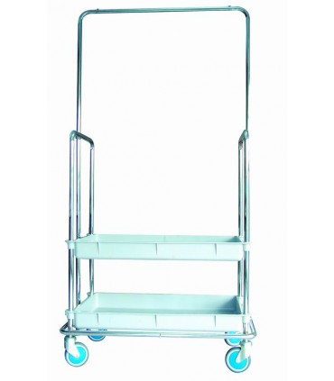 CARRO PORTA ROPA CON 2 BANDEJAS