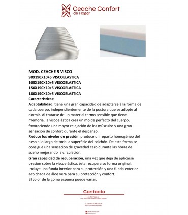 COLCHON D30 190X135X10+5