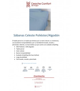 SABANA ENCIMERA CELESTE 180x270 50/50 (105 cm)