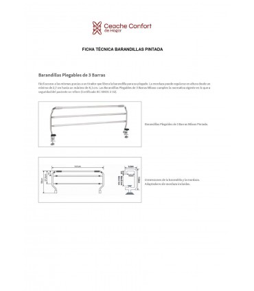 JUEGO 2 BARANDILLA 4 BARRAS PINTADA