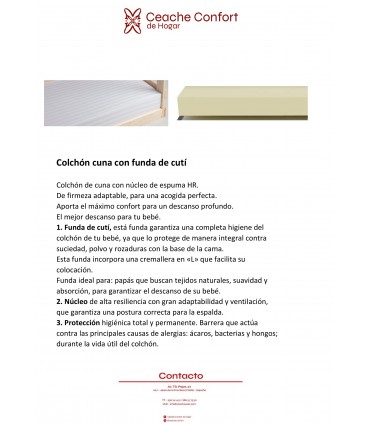 COLCHON CUNA 120X60X8 F. CUTI