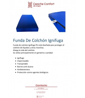 FUNDA DE COLCHON IGNIFUGA IMP/TRANS 190X90X15 CM