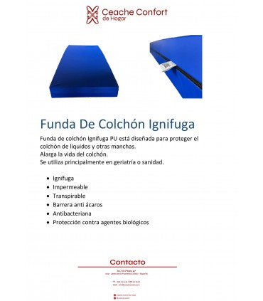 FUNDA DE COLCHON IGNIFUGA IMP/TRANS 190X90X15 CM