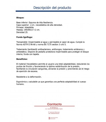 COLCHON 190x90x12+2 V