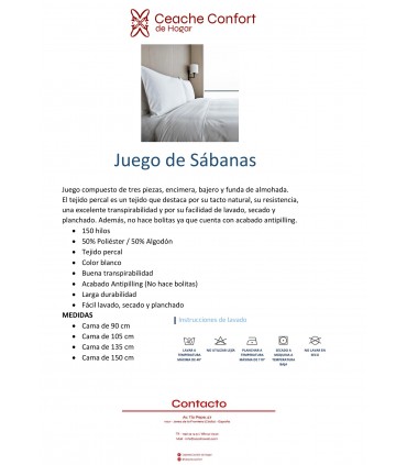 JUEGO DE SABANA 135 CM 50/50