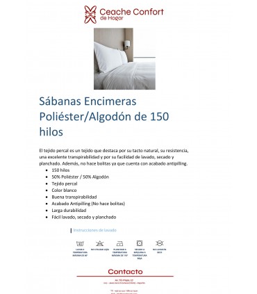 SABANA ENCIMERA BLANCA 230x280 50/50 (150 cm)