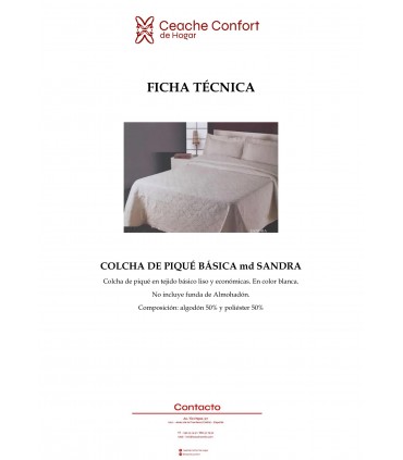 COLCHA SANDRA BLANCA 250X270