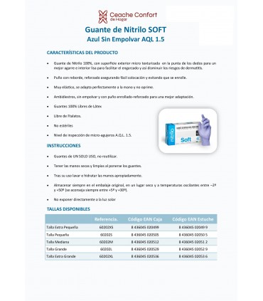 GUANTE NITRILO AZUL T/L 100 UND