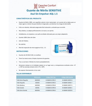 GUANTE NITRILO AZUL T/L 100 UND