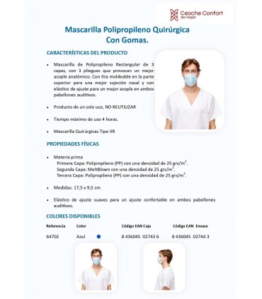 MASCARILLA QUIRURGICA TIPO IIR 50 UND
