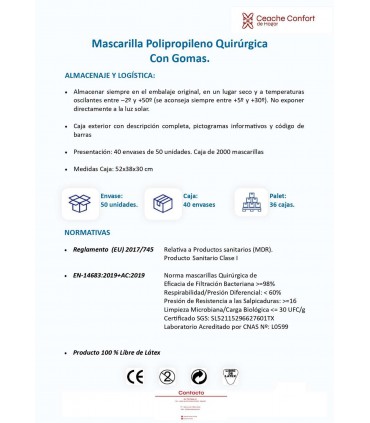MASCARILLA QUIRURGICA TIPO IIR 50 UND