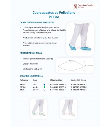 CUBRE ZAPATO POLIETILENO PE AZUL