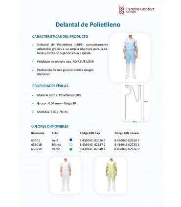 DELANTAL POLIETILENO AZUL
