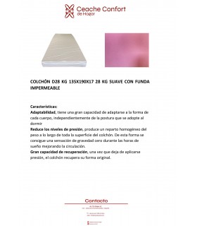 COL 135X190X17 28 KG SUAVE CON FUNDA IMPERMEABLE