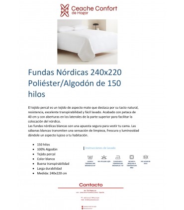 FUNDA NORDICA BLANCA 240X220