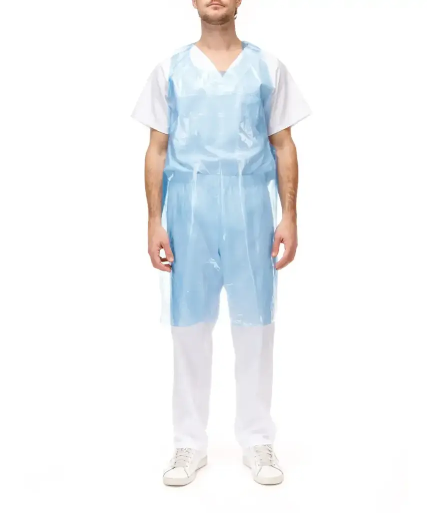 Delantal desechable polietileno azul